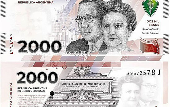 Tien giay menh gia lon nhat Argentina duoc dua vao luu thong