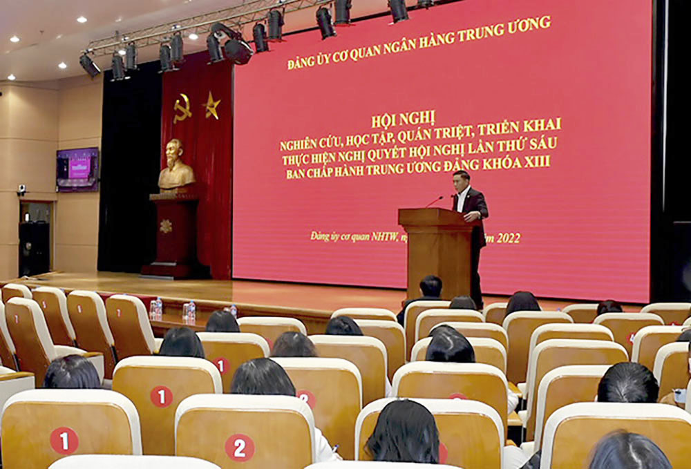 hoi nghi hoc tap quan triet trien khai thuc hien nghi quyet trung uong 6 khoa xiii